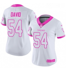 Womens Nike Tampa Bay Buccaneers 54 Lavonte David Limited WhitePink Rush Fashion NFL Jersey Womens Nike Tampa Bay Buccaneers 54 Lavonte David Limited WhitePink Rush Fashion NFL Jersey