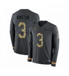 Youth Nike Tampa Bay Buccaneers 3 Jameis Winston Limited Black Salute to Service Therma Long Sleeve NFL Jersey Youth Nike Tampa Bay Buccaneers 3 Jameis Winston Limited Black Salute to Service Therma Long Sleeve NFL Jersey