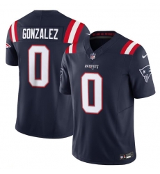 Men New England Patriots 0 Christian Gonzalez Navy 2025 F U S E  Vapor Limited Stitched Football Jersey
