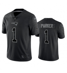 Men New England Patriots 1 DeVante Parker Black Reflective Limited Stitched Football Jersey Men New England Patriots 1 DeVante Parker Black Reflective Limited Stitched Football Jersey