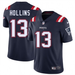 Men New England Patriots 13 Mack Hollins Navy 2025 Vapor Limited Stitched Football Jersey