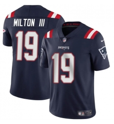 Men New England Patriots 19 Joe Milton III Navy 2024 Vapor Limited Stitched Football Jersey Men New England Patriots 19 Joe Milton III Navy 2024 Vapor Limited Stitched Football Jersey