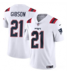 Men New England Patriots 21 Antonio Gibson White Vapor Limited Stitched Football Jersey Men New England Patriots 21 Antonio Gibson White Vapor Limited Stitched Football Jersey