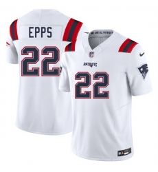Men New England Patriots 22 Marcus Epps White 2025 F U S E  Vapor Limited Stitched Football Jersey