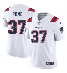 Men New England Patriots 37 Parker Romo White 2025 Vapor Limited Stitched Football Jersey