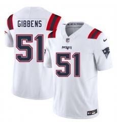 Men New England Patriots 51 Jack Gibbens White 2025 F U S E  Vapor Limited Stitched Football Jersey
