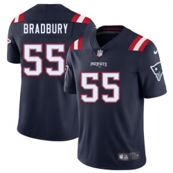 Men New England Patriots 55 Garrett Bradbury Navy 2025 Vapor Limited Stitched Football Jersey