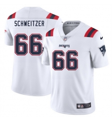 Men New England Patriots 66 Wes Schweitzer White 2025 Vapor Limited Stitched Football Jersey