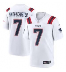 Men New England Patriots 7 JuJu Smith Schuster White Stitched Game Jersey Men New England Patriots 7 JuJu Smith Schuster White Stitched Game Jersey