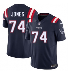 Men New England Patriots 74 Caleb Jones Navy 2025 F U S E  Vapor Limited Stitched Football Jersey