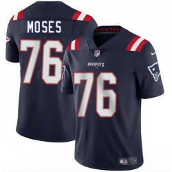 Men New England Patriots 76 Morgan Moses Navy 2025 Vapor Limited Stitched Football Jersey