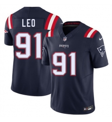 Men New England Patriots 91 Titus Leo Navy 2025 F U S E  Vapor Limited Stitched Football Jersey