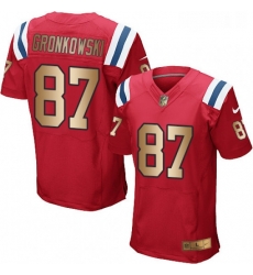 Mens Nike New England Patriots 87 Rob Gronkowski Elite RedGold Alternate NFL Jersey Mens Nike New England Patriots 87 Rob Gronkowski Elite RedGold Alternate NFL Jersey