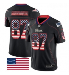Mens Nike New England Patriots 87 Rob Gronkowski Limited Black Rush USA Flag NFL Jersey Mens Nike New England Patriots 87 Rob Gronkowski Limited Black Rush USA Flag NFL Jersey