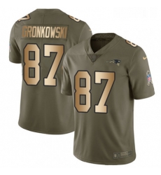 Mens Nike New England Patriots 87 Rob Gronkowski Limited OliveGold 2017 Salute to Service NFL Jersey Mens Nike New England Patriots 87 Rob Gronkowski Limited OliveGold 2017 Salute to Service NFL Jersey