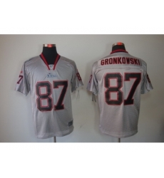 Nike New England Patriots 87 Rob Gronkowski Grey Elite Lights Out NFL Jersey