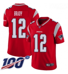 Patriots 12 Tom Brady Red Men Stitched Football Limited Inverted Legend 100th Season Jersey Patriots 12 Tom Brady Red Men Stitched Football Limited Inverted Legend 100th Season Jersey