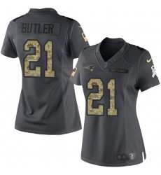 Nike Patriots #21 Malcolm Butler Black Womens Stitched NFL Limited 2016 Salute to Service Jersey Nike Patriots #21 Malcolm Butler Black Womens Stitched NFL Limited 2016 Salute to Service Jersey