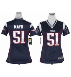 Nike Women nfl New England Patriots #51 Jerod Mayo Blue jerseys Nike Women nfl New England Patriots #51 Jerod Mayo Blue jerseys