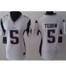 Women Nike New England Patriots 5 Tim Tebow White Jerseys Women Nike New England Patriots 5 Tim Tebow White Jerseys