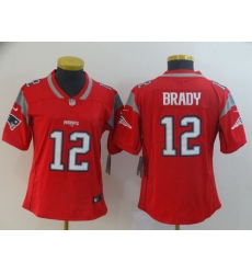 Women Nike Patriots 12 Tom Brady Red Women Inverted Legend Limited Jersey Women Nike Patriots 12 Tom Brady Red Women Inverted Legend Limited Jersey