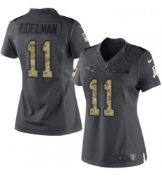Womens Nike New England Patriots 11 Julian Edelman Limited Black 2016 Salute to Service NFL Jersey Womens Nike New England Patriots 11 Julian Edelman Limited Black 2016 Salute to Service NFL Jersey