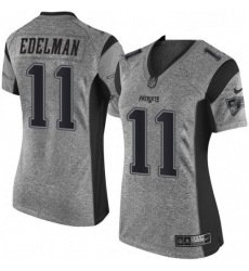 Womens Nike New England Patriots 11 Julian Edelman Limited Gray Gridiron NFL Jersey Womens Nike New England Patriots 11 Julian Edelman Limited Gray Gridiron NFL Jersey