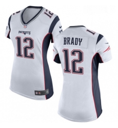 Womens Nike New England Patriots 12 Tom Brady Game White NFL Jersey Womens Nike New England Patriots 12 Tom Brady Game White NFL Jersey