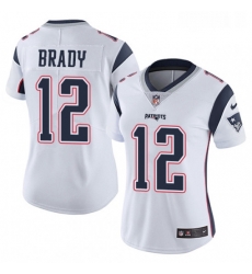 Womens Nike New England Patriots 12 Tom Brady White Vapor Untouchable Limited Player NFL Jersey Womens Nike New England Patriots 12 Tom Brady White Vapor Untouchable Limited Player NFL Jersey