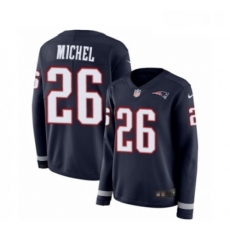 Womens Nike New England Patriots 26 Sony Michel Limited Navy Blue Therma Long Sleeve NFL Jersey Womens Nike New England Patriots 26 Sony Michel Limited Navy Blue Therma Long Sleeve NFL Jersey