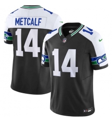 Men Seattle Seahawks 14 DK Metcalf Black 2023 F U S E Vapor Throwback Limited Stitched Football Jersey Men Seattle Seahawks 14 DK Metcalf Black 2023 F U S E Vapor Throwback Limited Stitched Football Jersey