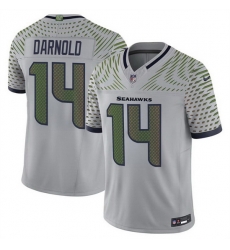 Men Seattle Seahawks 14 Sam Darnold Grey 2025 F U S E Rivalries Vapor Untouchable Limited Stitched Football Jersey