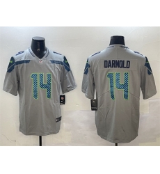 Men Seattle Seahawks 14 Sam Darnold Grey 2025 Vapor Limited Stitched Football Jersey