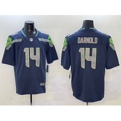 Men Seattle Seahawks 14 Sam Darnold Navy 2025 Vapor Limited Stitched Football Jersey