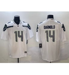 Men Seattle Seahawks 14 Sam Darnold White 2025 Vapor Limited Stitched Football Jersey