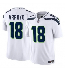 Men Seattle Seahawks 18 Elijah Arroyo White 2025 Draft F U S E  Vapor Limited Stitched Football Jersey