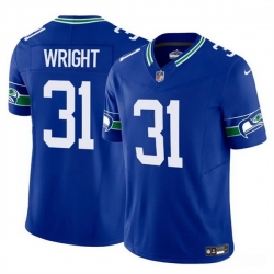 Men Seattle Seahawks 31 Jacardia Wright Royal 2025 F U S E Throwback Vapor Limited Stitched Football Jersey