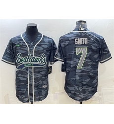 Men Seattle Seahawks 7 Geno Smith Grey Camo With Patch Cool Base Stitched Baseball Jersey Men Seattle Seahawks 7 Geno Smith Grey Camo With Patch Cool Base Stitched Baseball Jersey