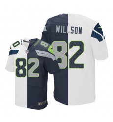 Nike Seahawks #82 Luke Willson White Steel Blue Mens Stitched NFL Elite Split Jersey Nike Seahawks #82 Luke Willson White Steel Blue Mens Stitched NFL Elite Split Jersey