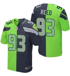 Nike Seahawks #93 Jarran Reed Steel Blue Green Mens Stitched NFL Elite Split Jersey Nike Seahawks #93 Jarran Reed Steel Blue Green Mens Stitched NFL Elite Split Jersey