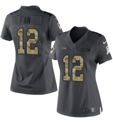 Nike Seahawks #12 Fan Black Womens Stitched NFL Limited 2016 Salute to Service Jersey Nike Seahawks #12 Fan Black Womens Stitched NFL Limited 2016 Salute to Service Jersey