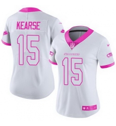 Nike Seahawks #15 Jermaine Kearse White Pink Womens Stitched NFL Limited Rush Fashion Jersey Nike Seahawks #15 Jermaine Kearse White Pink Womens Stitched NFL Limited Rush Fashion Jersey