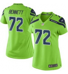 Nike Seahawks #72 Michael Bennett Green Womens Stitched NFL Limited Rush Jersey Nike Seahawks #72 Michael Bennett Green Womens Stitched NFL Limited Rush Jersey