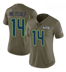Seahawks #14 D K Metcalf Olive Women Stitched Football Limited 2017 Salute to Service Jersey Seahawks #14 D K Metcalf Olive Women Stitched Football Limited 2017 Salute to Service Jersey