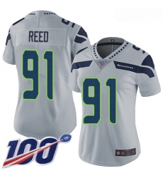 Seahawks #91 Jarran Reed Grey Alternate Women Stitched Football 100th Season Vapor Limited Jersey Seahawks #91 Jarran Reed Grey Alternate Women Stitched Football 100th Season Vapor Limited Jersey