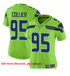 Seahawks 95 L J Collier Green Women Stitched Football Limited Rush Jersey Seahawks 95 L J Collier Green Women Stitched Football Limited Rush Jersey