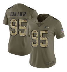 Seahawks 95 L J Collier Olive Camo Women Stitched Football Limited 2017 Salute to Service Jersey Seahawks 95 L J Collier Olive Camo Women Stitched Football Limited 2017 Salute to Service Jersey