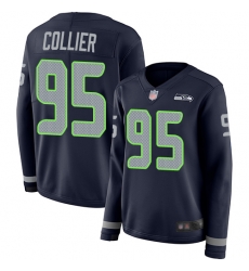 Seahawks 95 L J Collier Steel Blue Team Color Women Stitched Football Limited Therma Long Sleeve Jersey Seahawks 95 L J Collier Steel Blue Team Color Women Stitched Football Limited Therma Long Sleeve Jersey