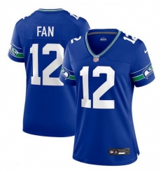 Women Seattle Seahawks 12th 12 Fan Royal Throwback Player Stitched Game Jersey Run Small Women Seattle Seahawks 12th 12 Fan Royal Throwback Player Stitched Game Jersey Run Small