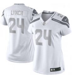 Womens Nike Seattle Seahawks 24 Marshawn Lynch Limited White Platinum NFL Jersey Womens Nike Seattle Seahawks 24 Marshawn Lynch Limited White Platinum NFL Jersey